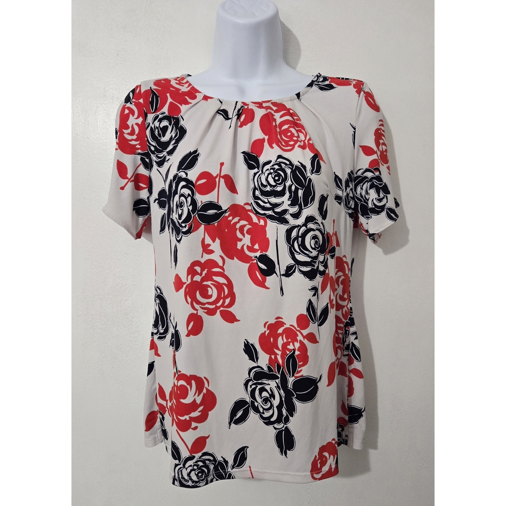 JM Studio By John Meyer Floral Print Women's Top Small